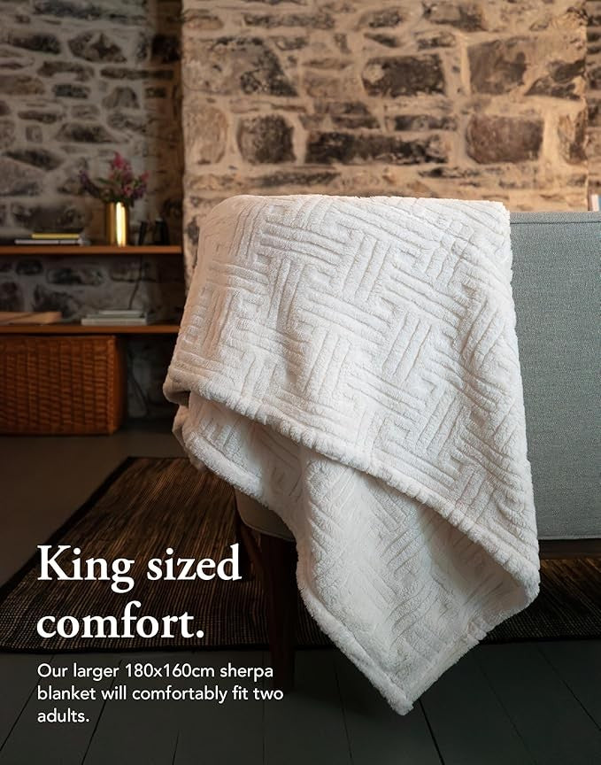 Luxury Electric Heated Throw Blanket King Sherpa Fleece 6 Heat Settings Washable