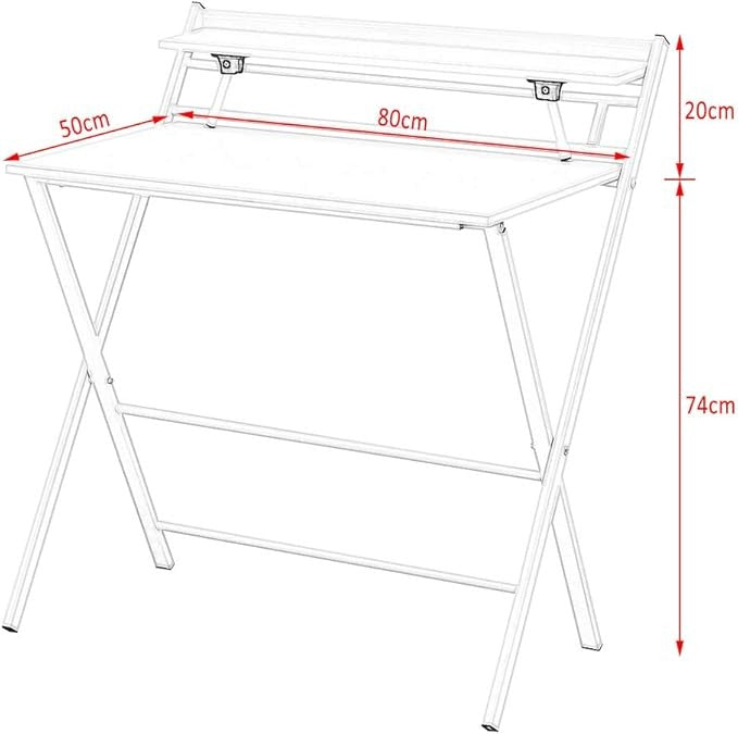 Foldable Computer Desk 2 Tier Laptop Table Space Saving Home Office
