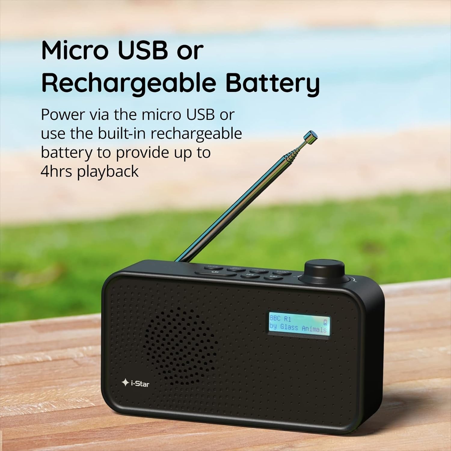 Portable DAB DAB+ FM Radio USB Rechargeable Small Digital Black