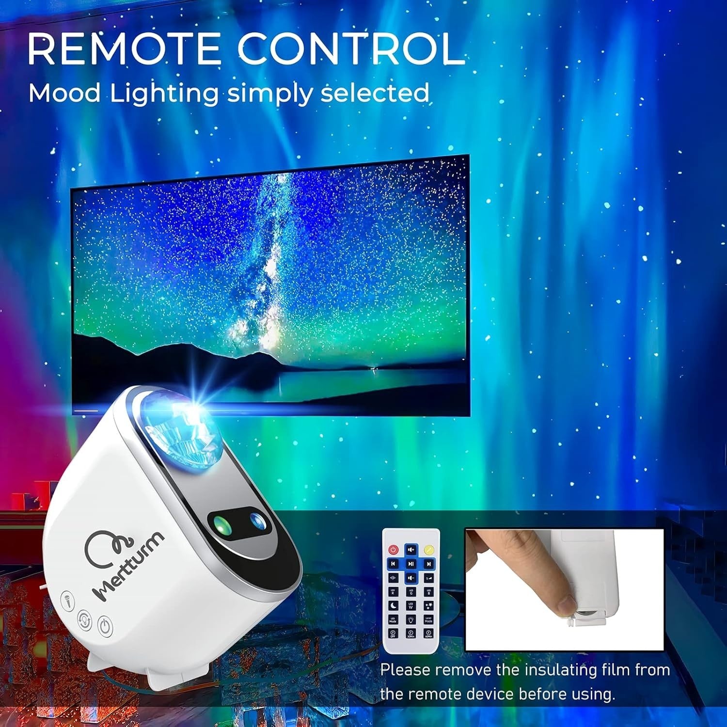Galaxy Aurora Star Projector Bluetooth White Noise Moon Night Light RGBW
