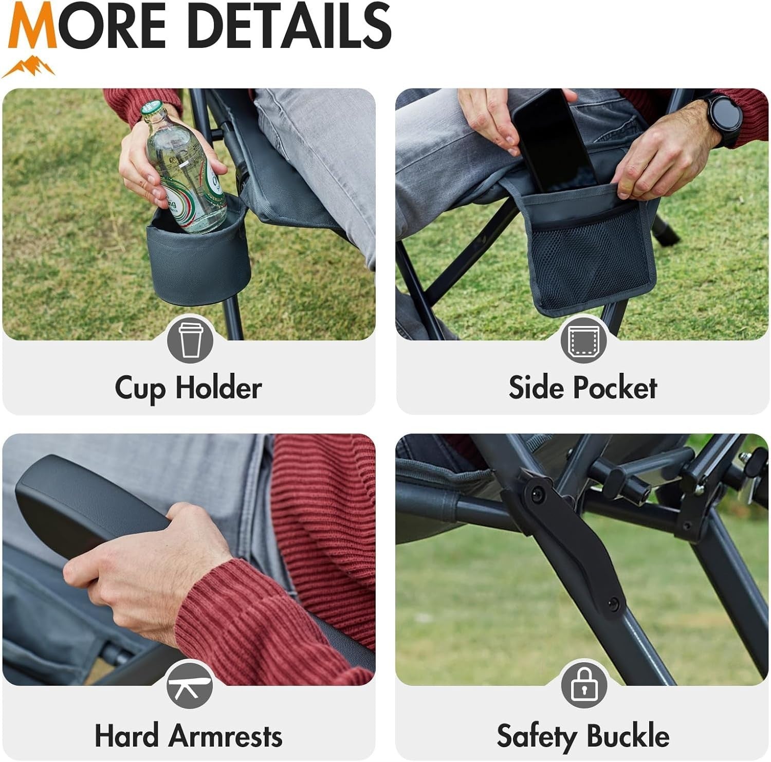 Heavy Duty Folding Recliner Chair Padded 160KG XL Garden Camping Seat