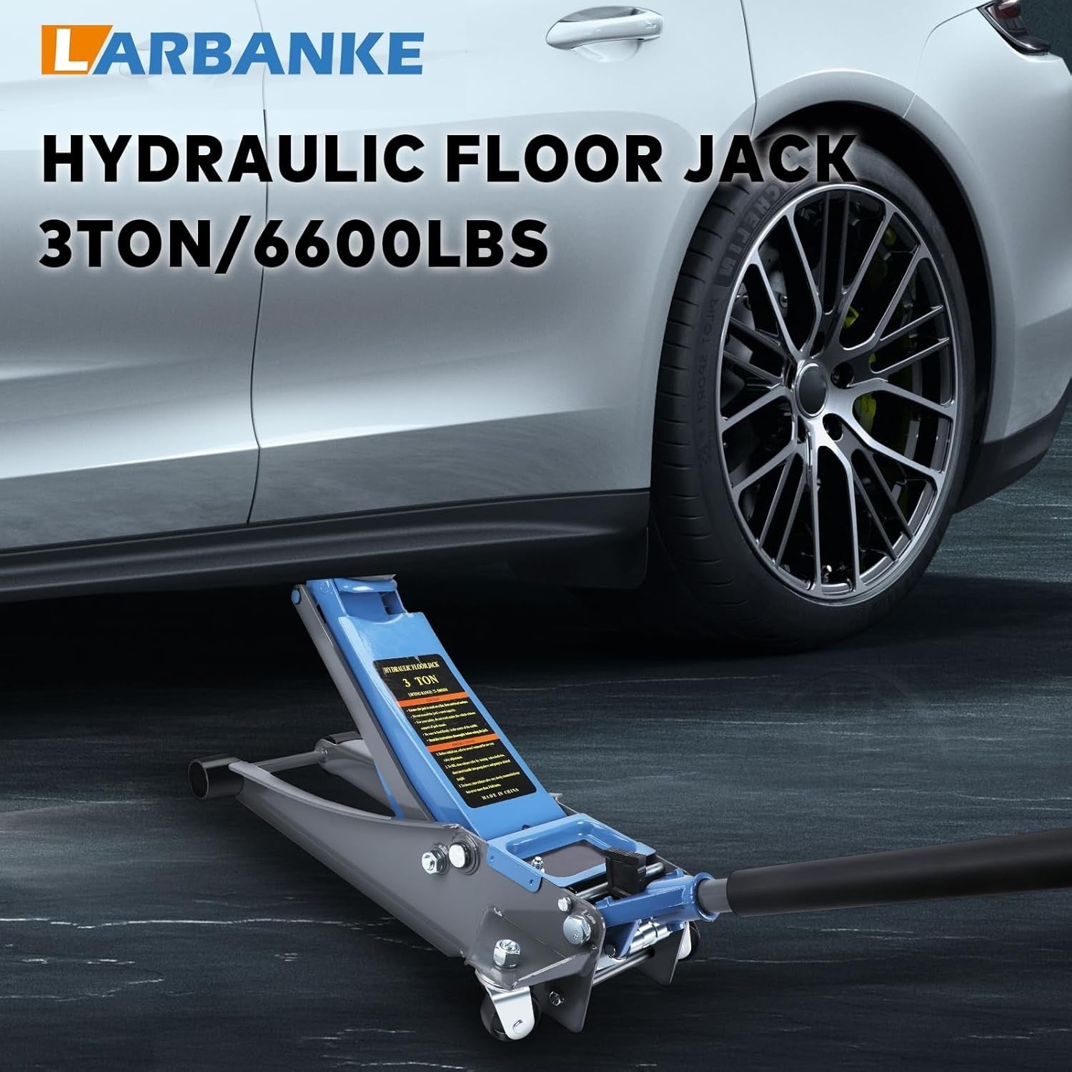 3 Ton Low Profile Hydraulic Floor Jack Dual Piston Fast Lift 6600lbs SUV Truck