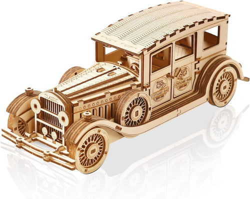 3D Wooden Vintage Car Puzzle DIY Model Kit – Build & Display, Gift Idea