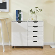Rolling Lateral File Cabinet 5 Drawer Storage Cupboard Printer Stand