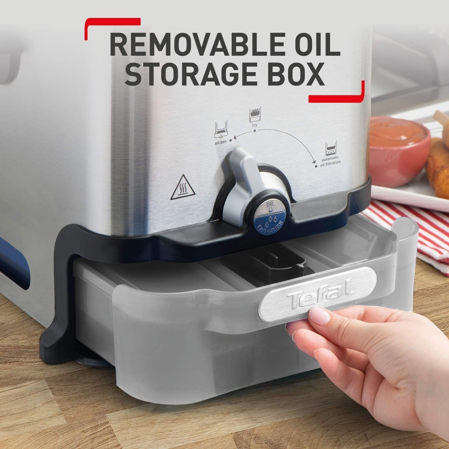 3L Deep Fat Fryer Stainless Steel Cool Zone Auto Oil Filtration 2100W