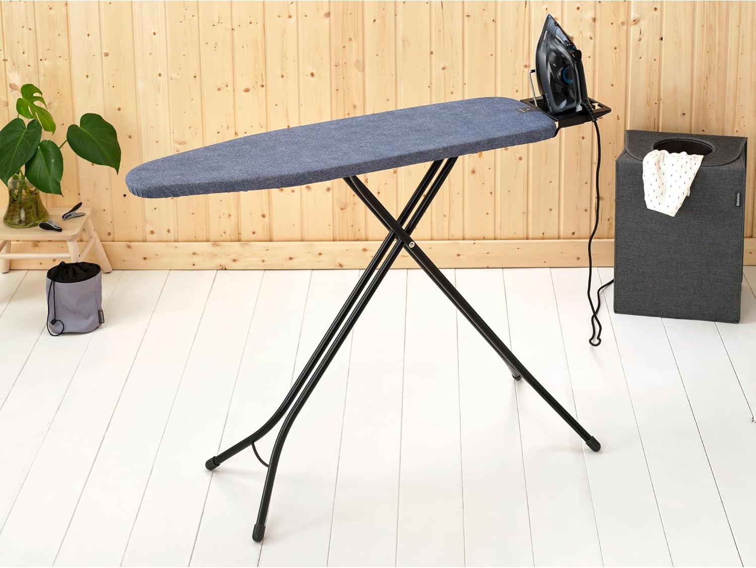Compact Ironing Board 110x30cm Adjustable Height Steam Iron Rest