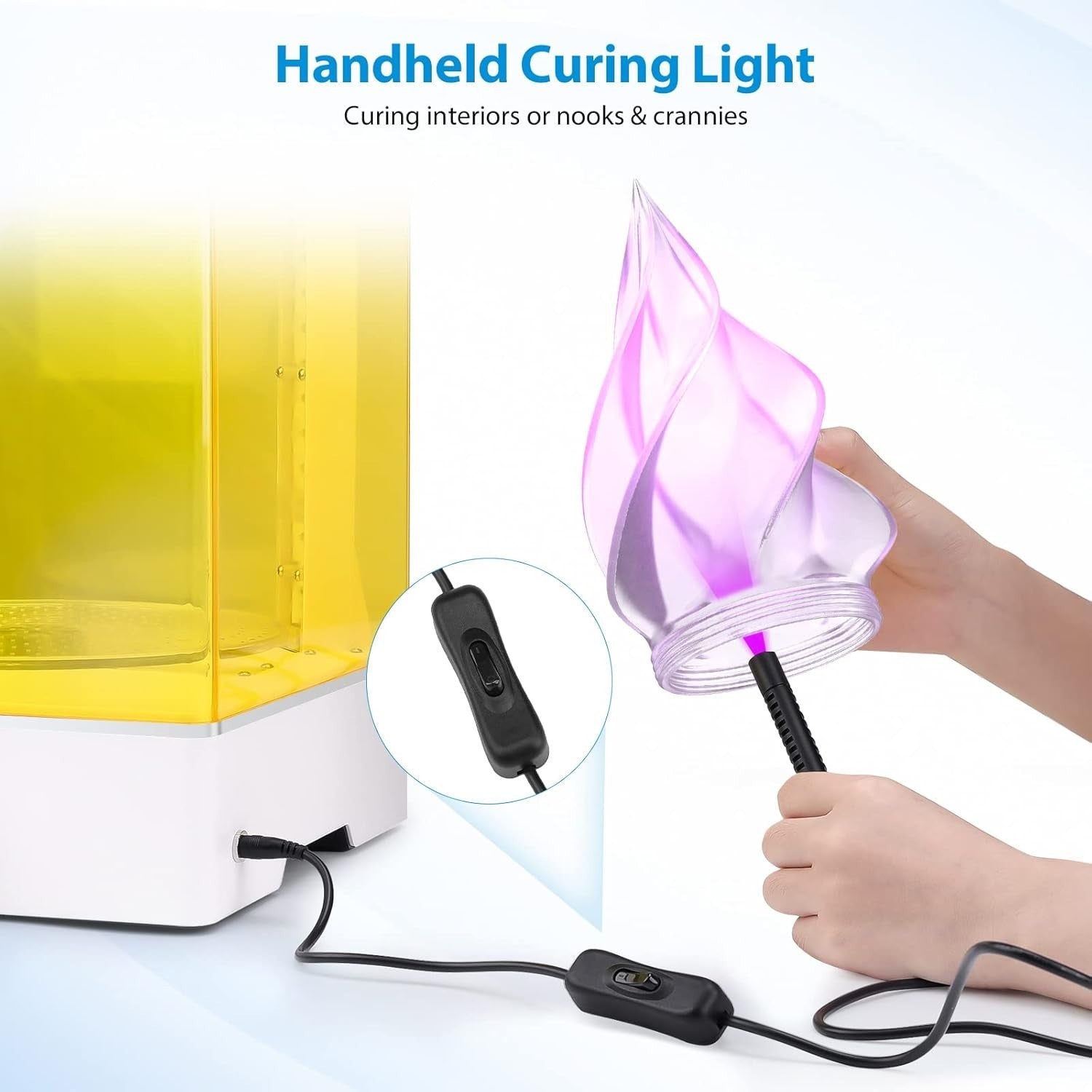 Large Resin Wash Cure Station Bundle 360 UV Bottom Light LCD SLA DLP