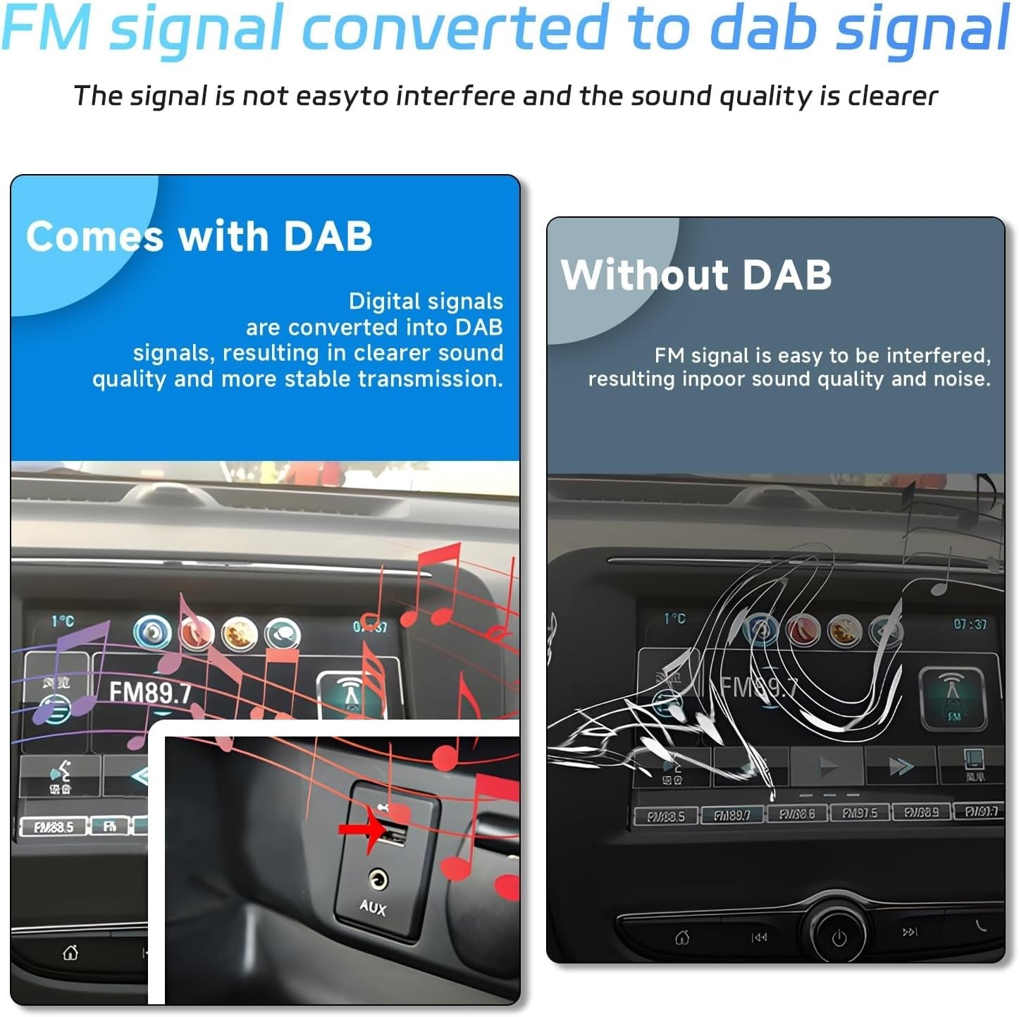 7" Single Din Car Stereo Wireless CarPlay Android Auto DAB+ FM