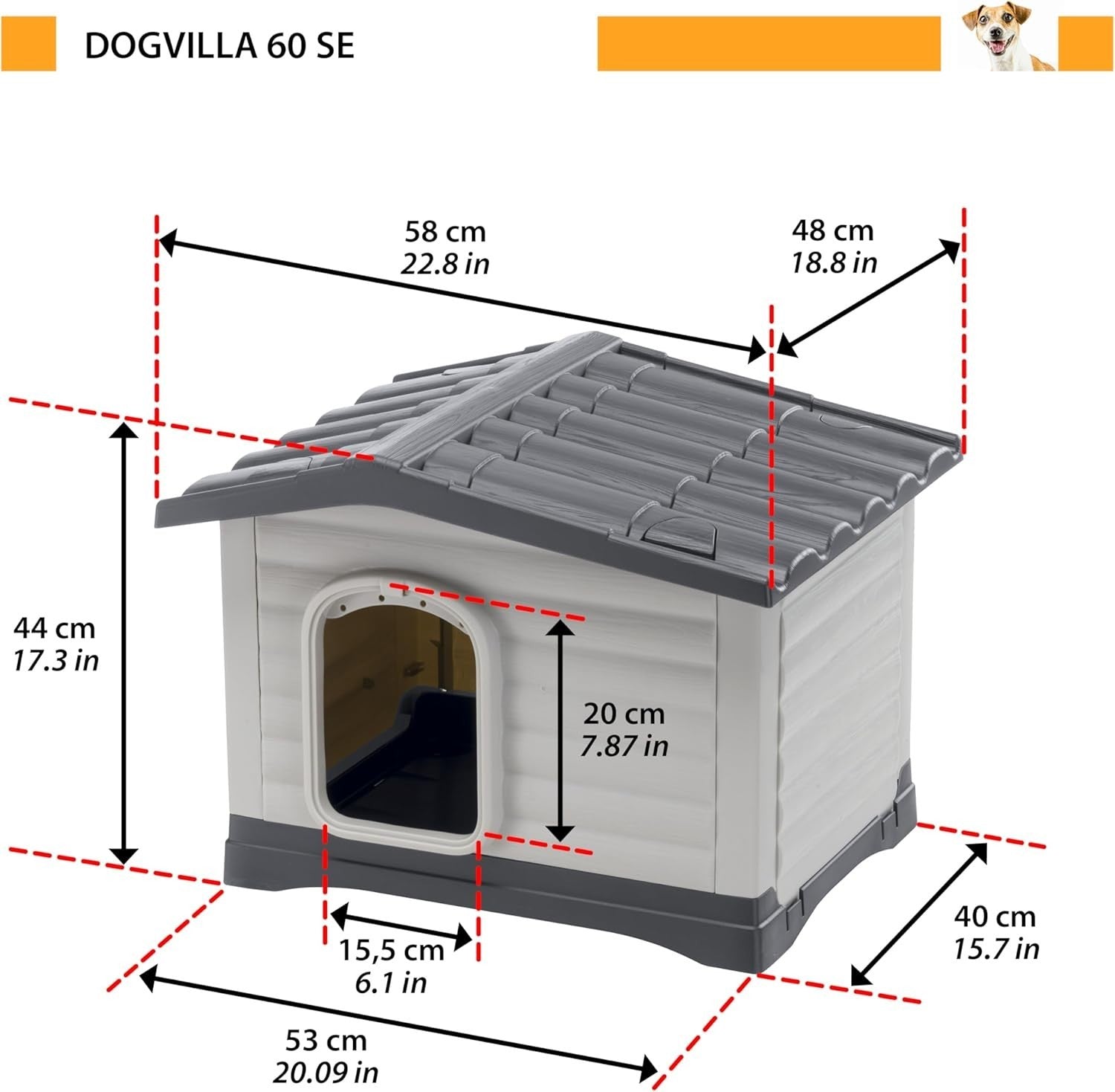 Outdoor Dog Kennel Small with Drainage, Insulating Base & Removable Roof