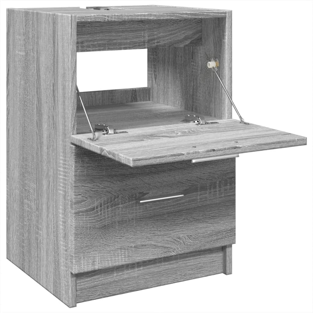 Grey Sonoma Bathroom Sink Cabinet 40x37x59cm Modern Under Sink Storage Unit