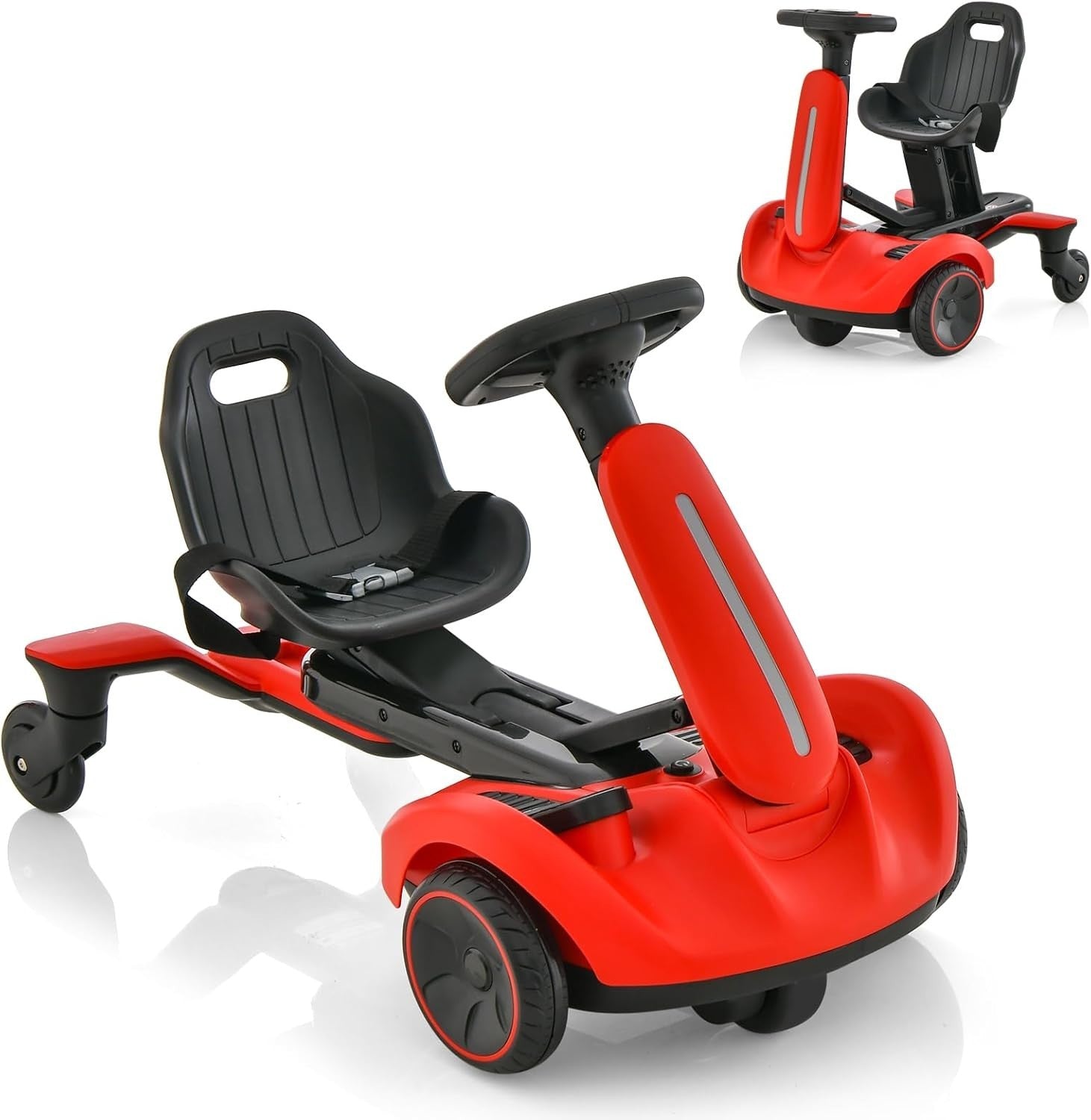 Kids Electric Drift Go Kart 6V Ride On Car 360 Spin Adjustable Seat Red