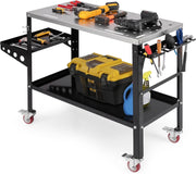 Heavy Duty Welding Table 36x18" 580kg Load Portable Workbench w/ Wheels