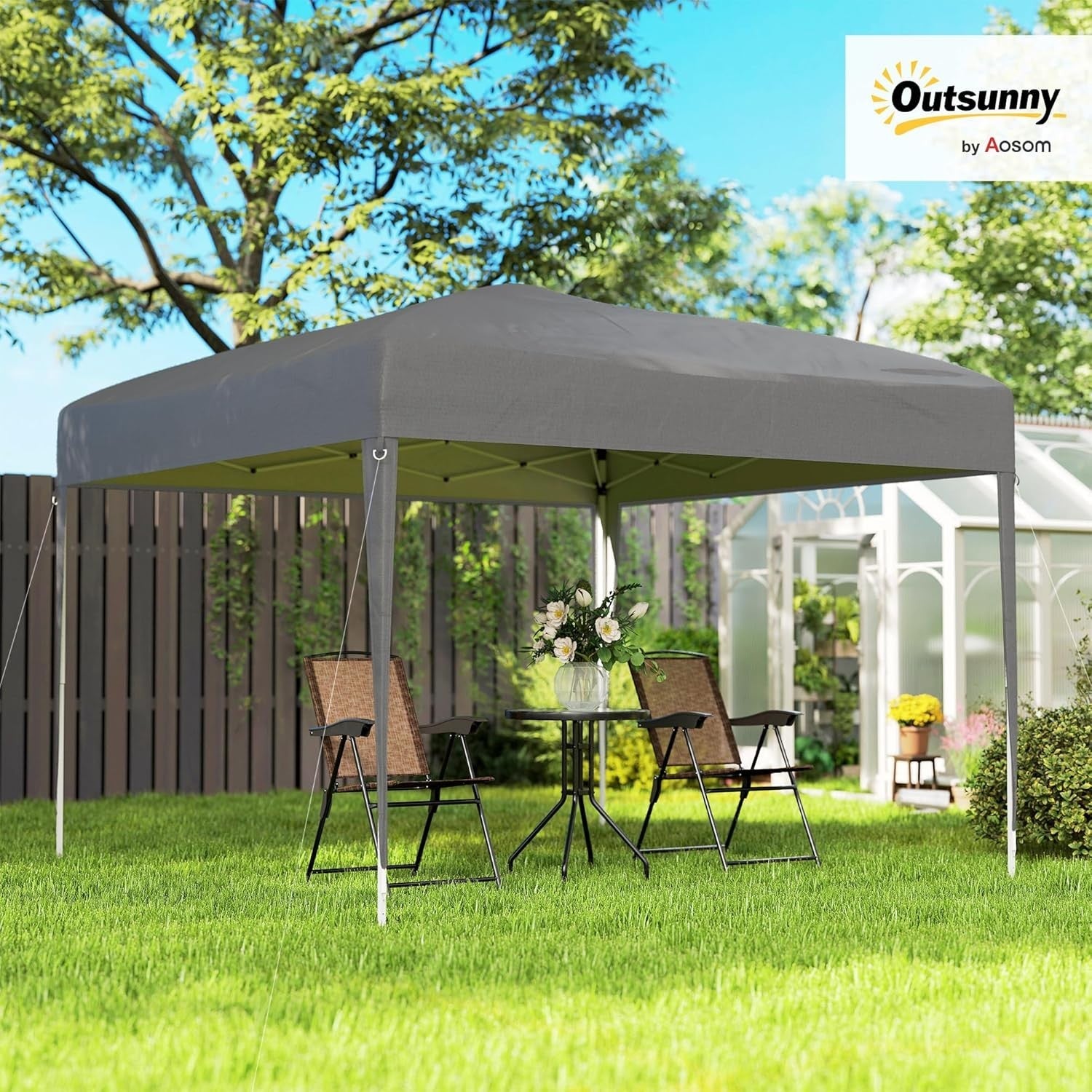 3x3m Pop Up Gazebo Adjustable Waterproof Party Tent w/ Bag Grey