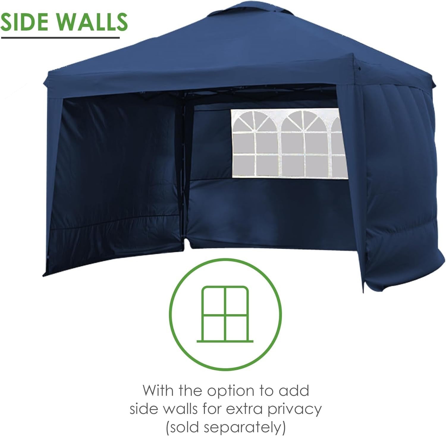 3m Pop Up Garden Gazebo with Side Walls Waterproof Outdoor Tent Navy