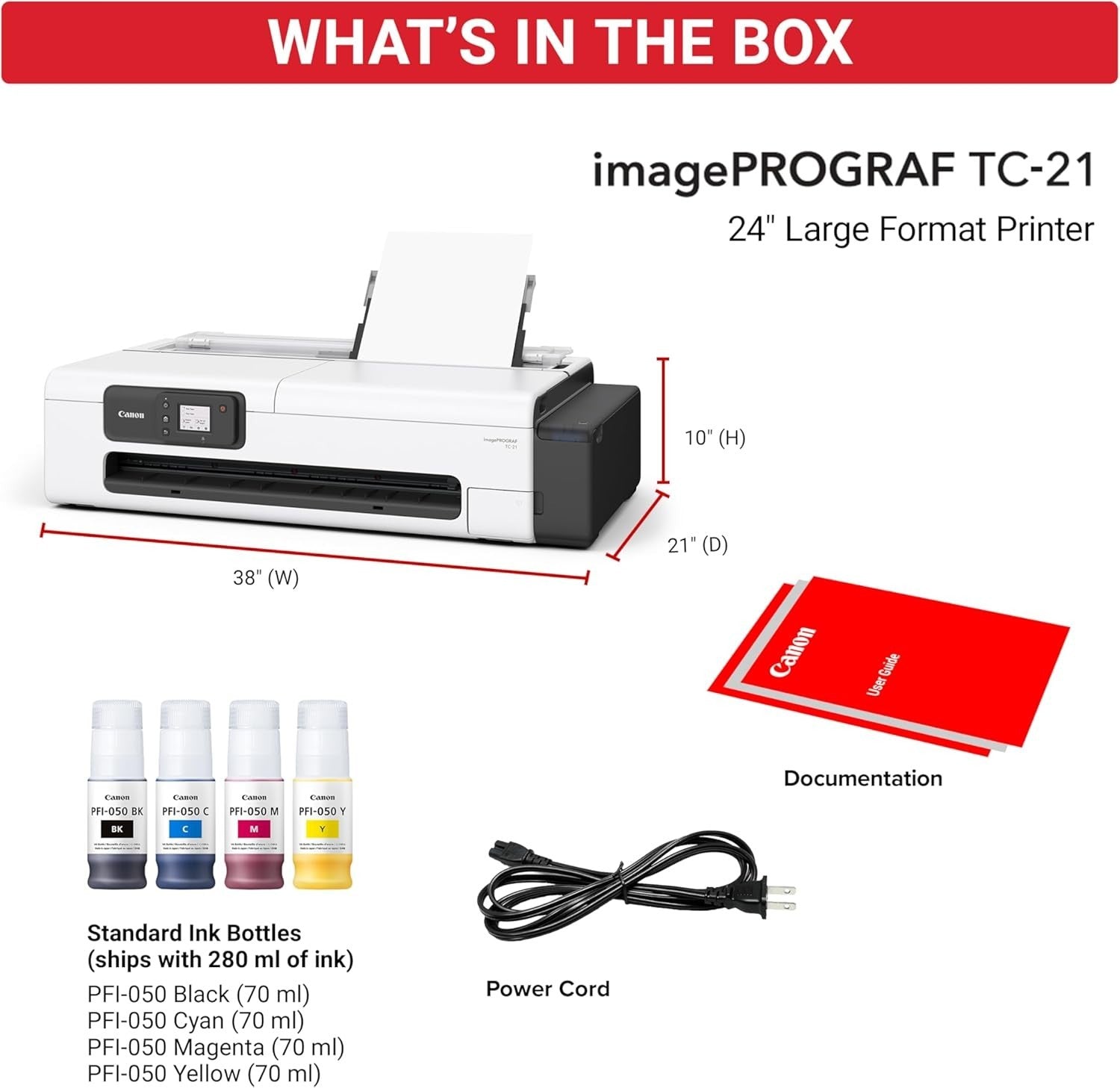 Large Format 24" Printer | Posters, Roll & Sheet, 4-Color Ink, Wi-Fi