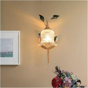 Vintage Bronze Wall Lamp with Glass Shade, Adjustable, 10x10x10 cm