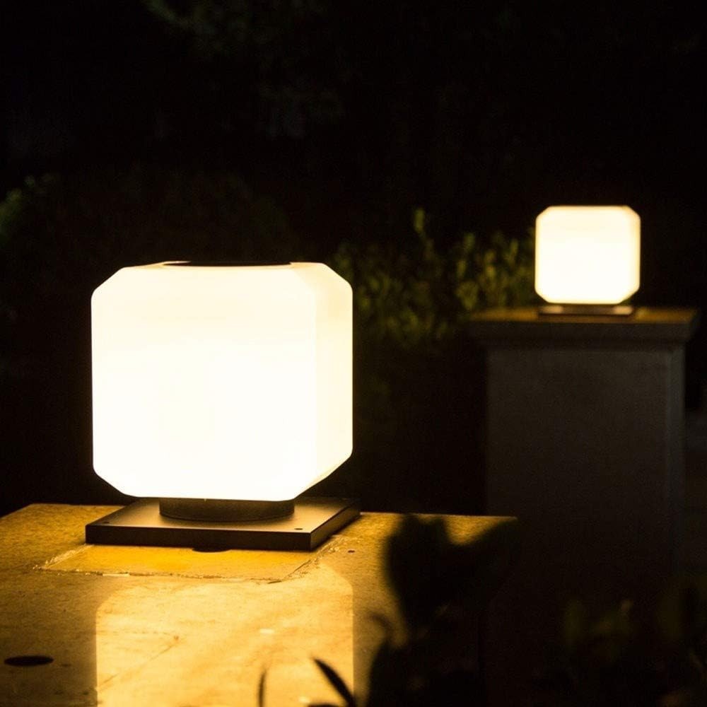 Waterproof Solar Column Lamp – Outdoor Garden Iron Post Light (Size S)
