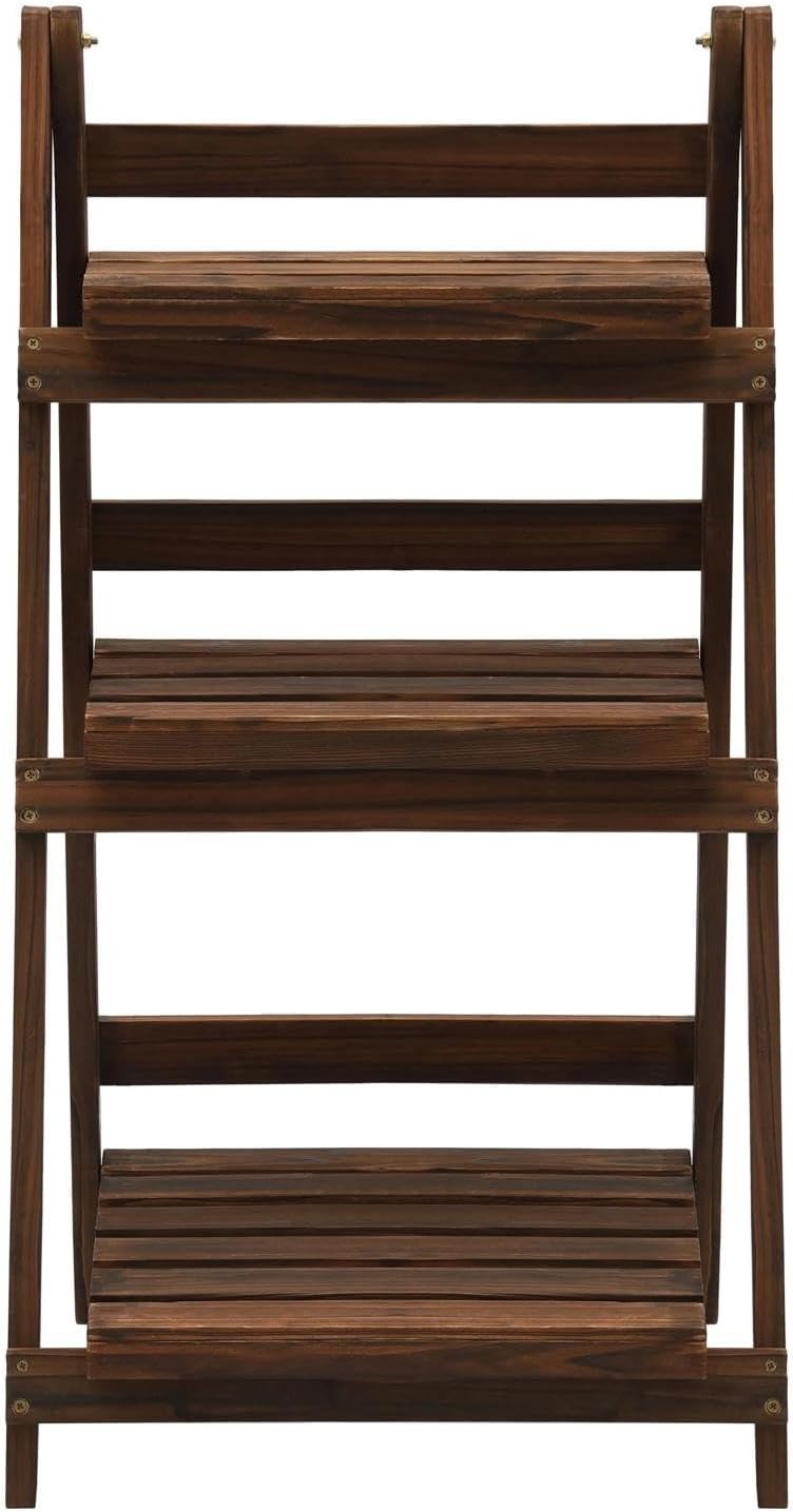 3 Tier Wooden Ladder Plant Stand Folding Garden Flower Pot Display Shelf