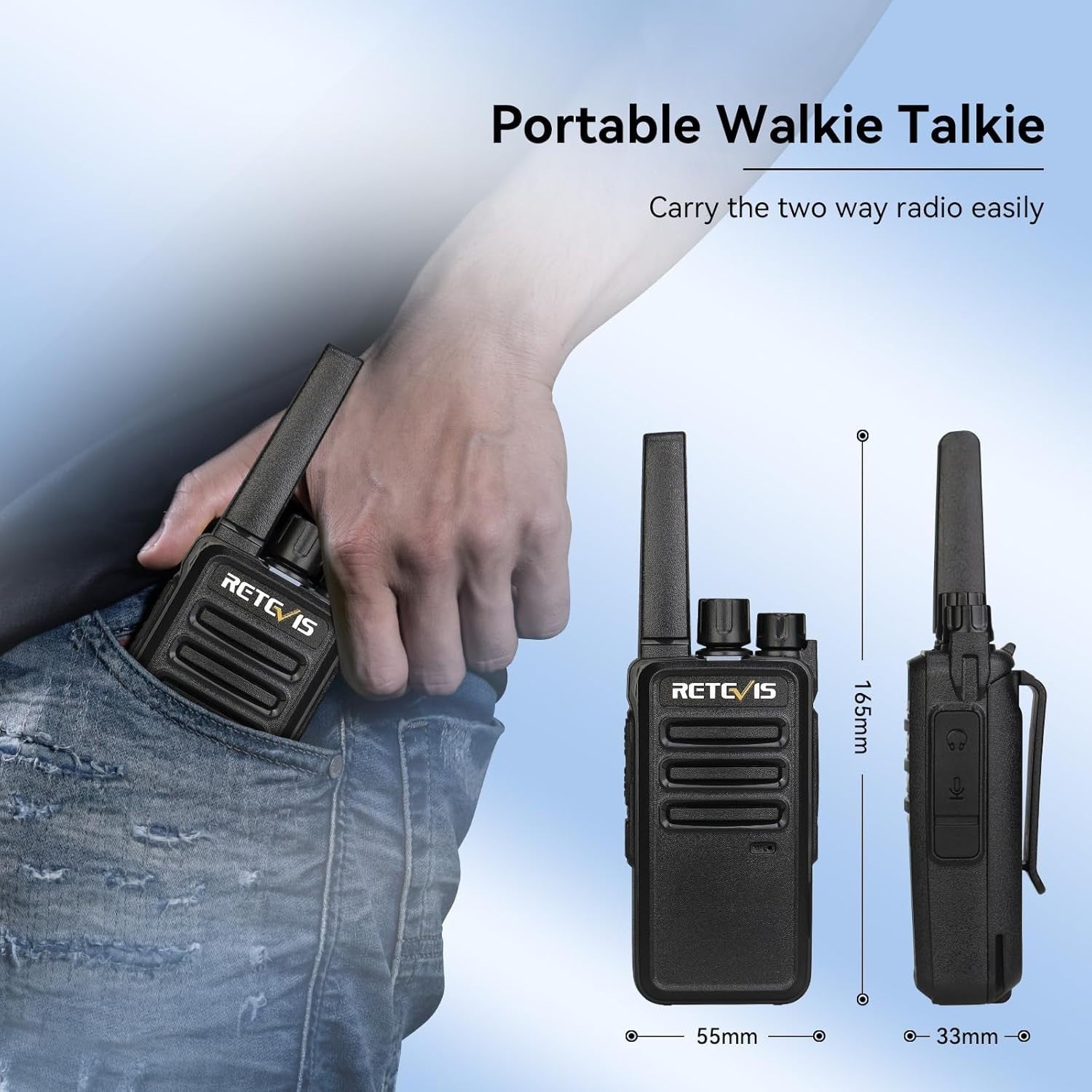 Professional Walkie Talkies 10 Pack PMR446 VOX Rechargeable w/ Charger