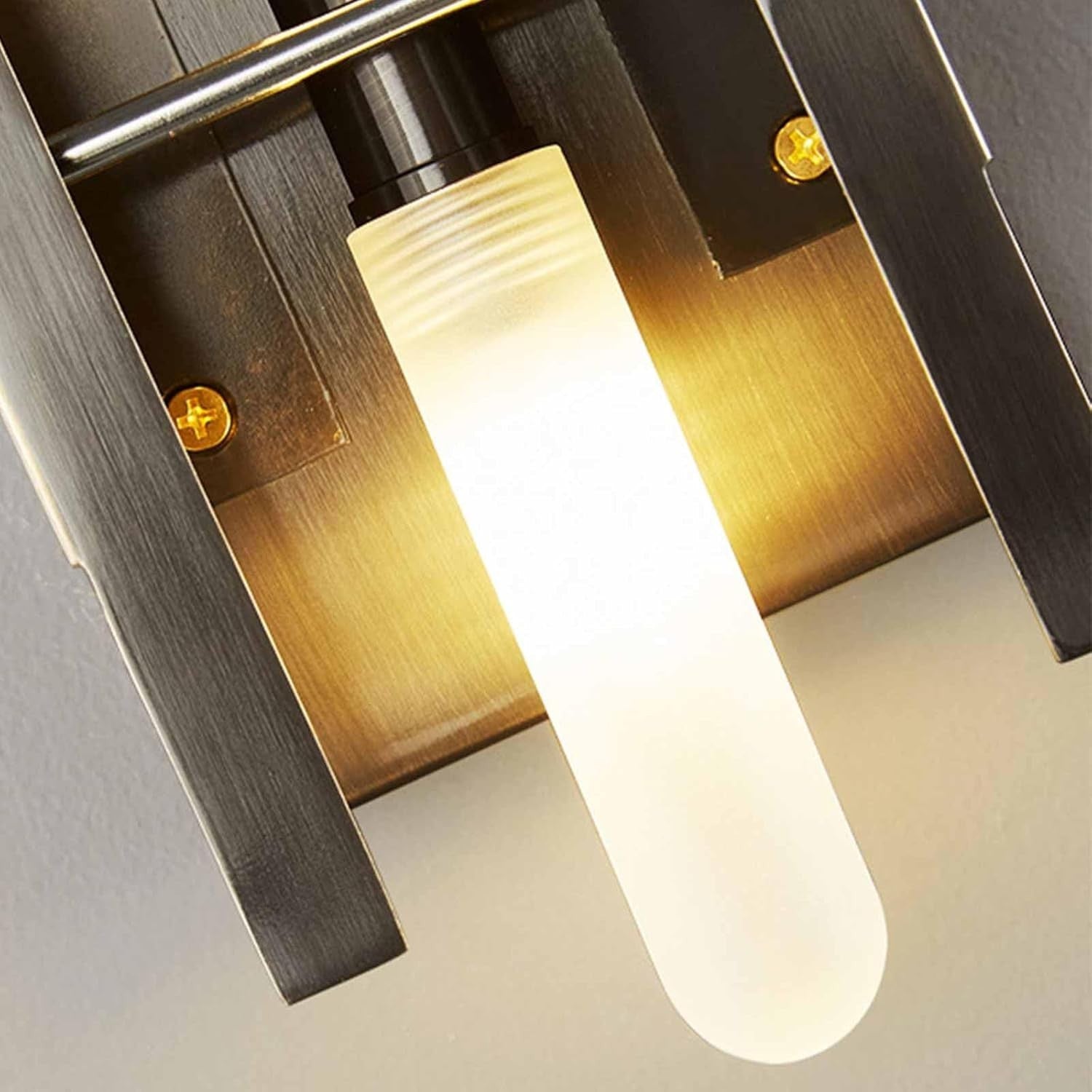 Modern Marble Wall Sconce Set of 2 Black LED Vanity Lights 50CM