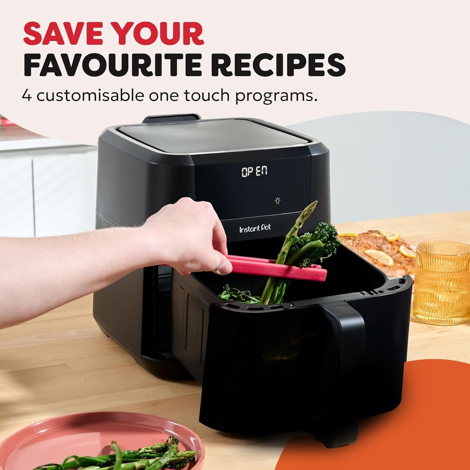 5L Digital Air Fryer Compact Window Rapid Cook 4-in-1 Bake Reheat Dehydrate
