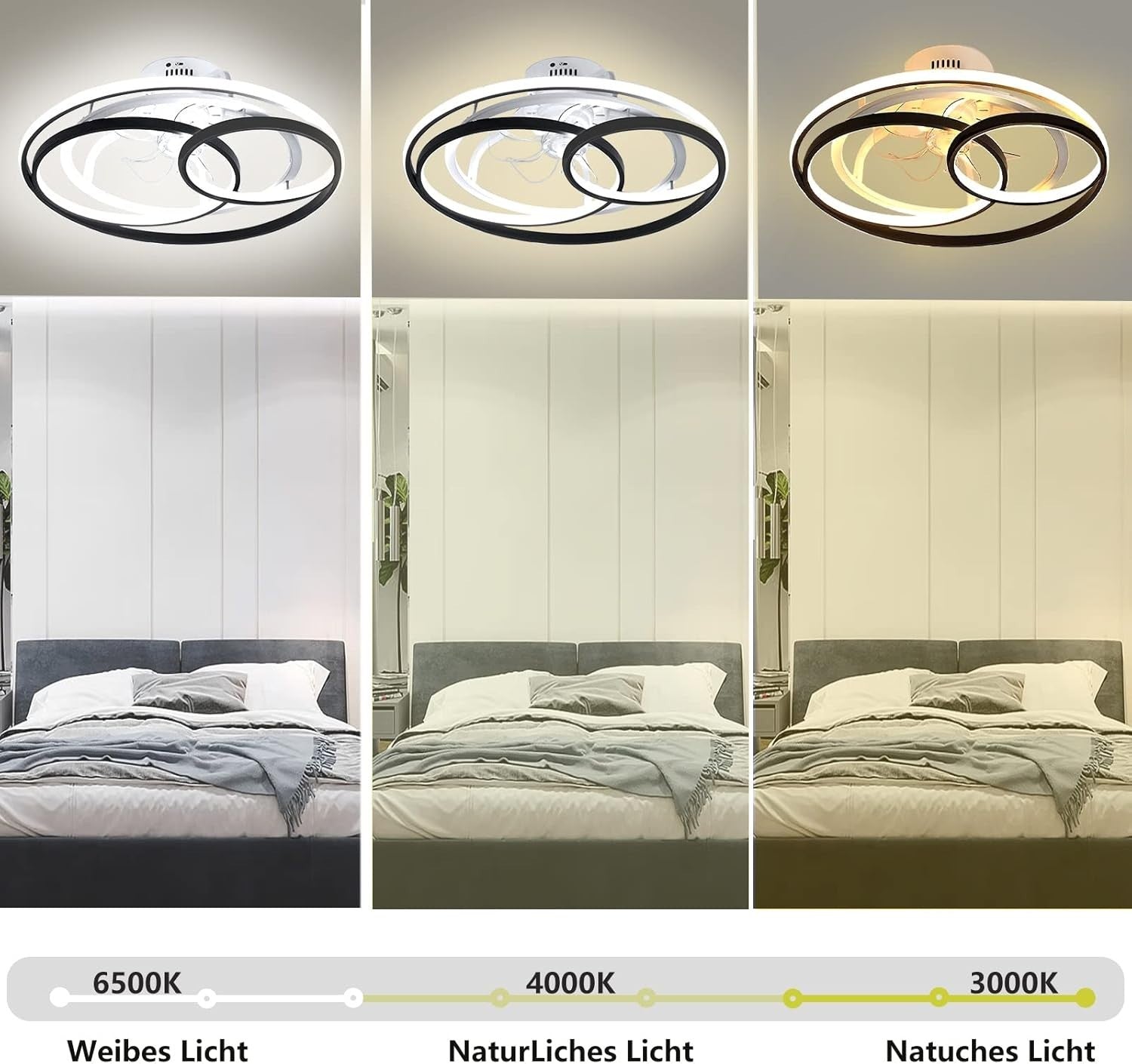 Wildcat Ceiling Fan with Lights Modern LED Dimmable Quiet
