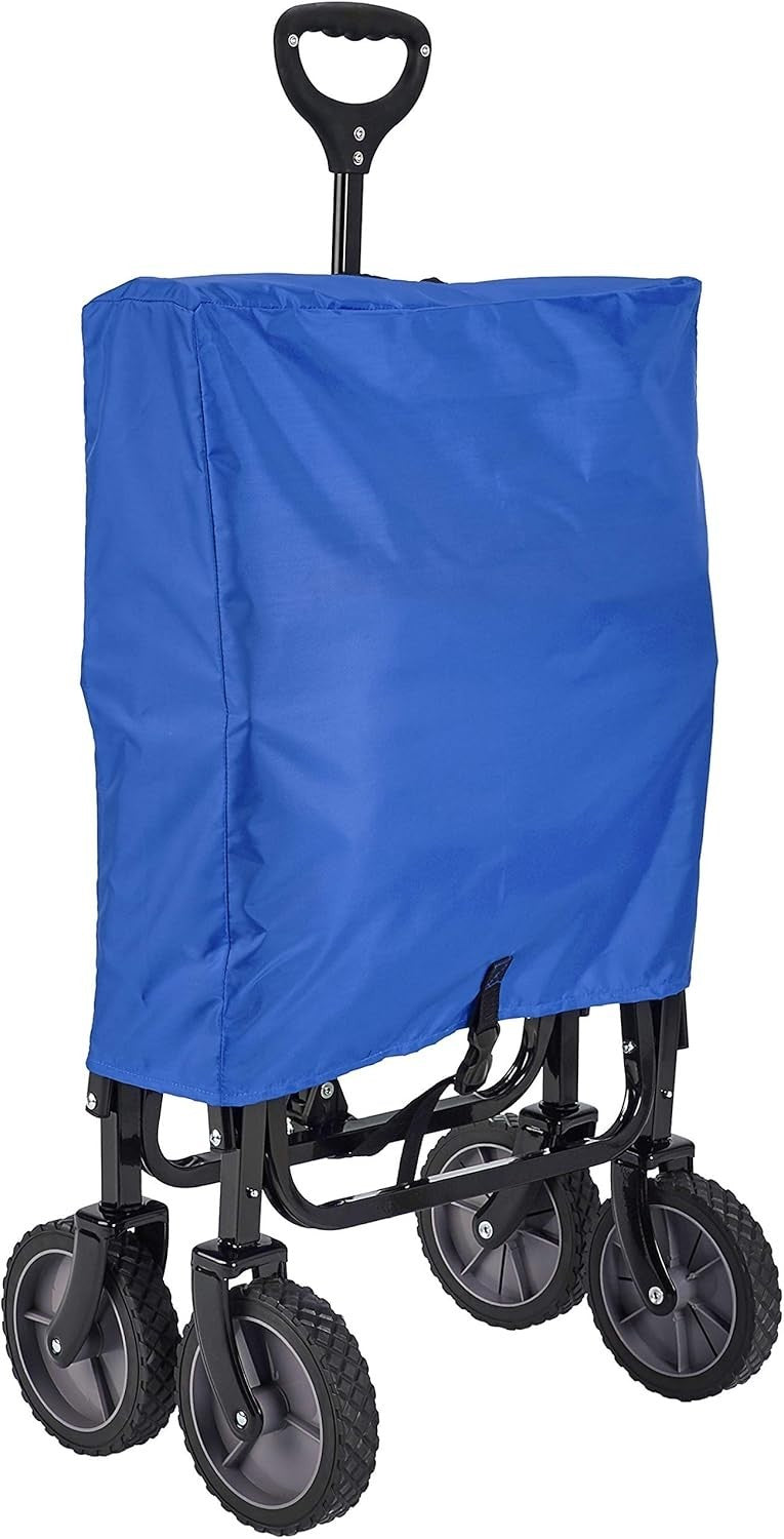 Collapsible Blue Garden Wagon Foldable Outdoor Camping Festival Trolley 120kg