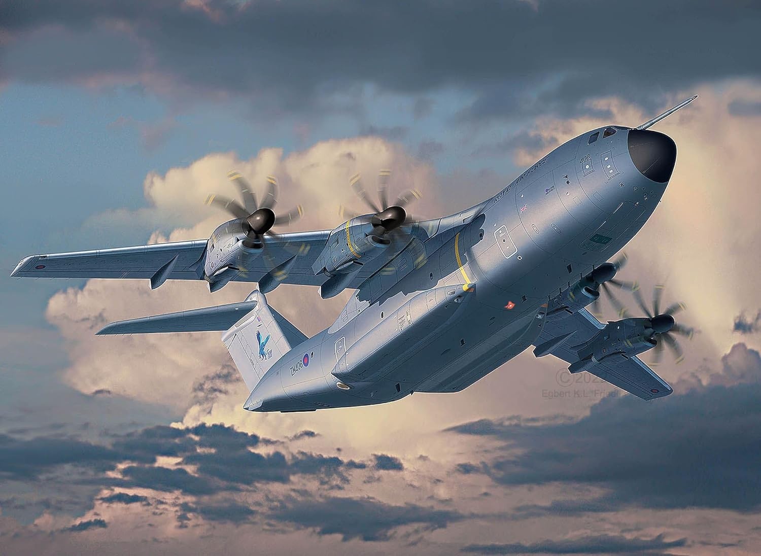 1:72 Airbus A400M Atlas RAF Military Cargo Plane Model Kit Unpainted Plastic