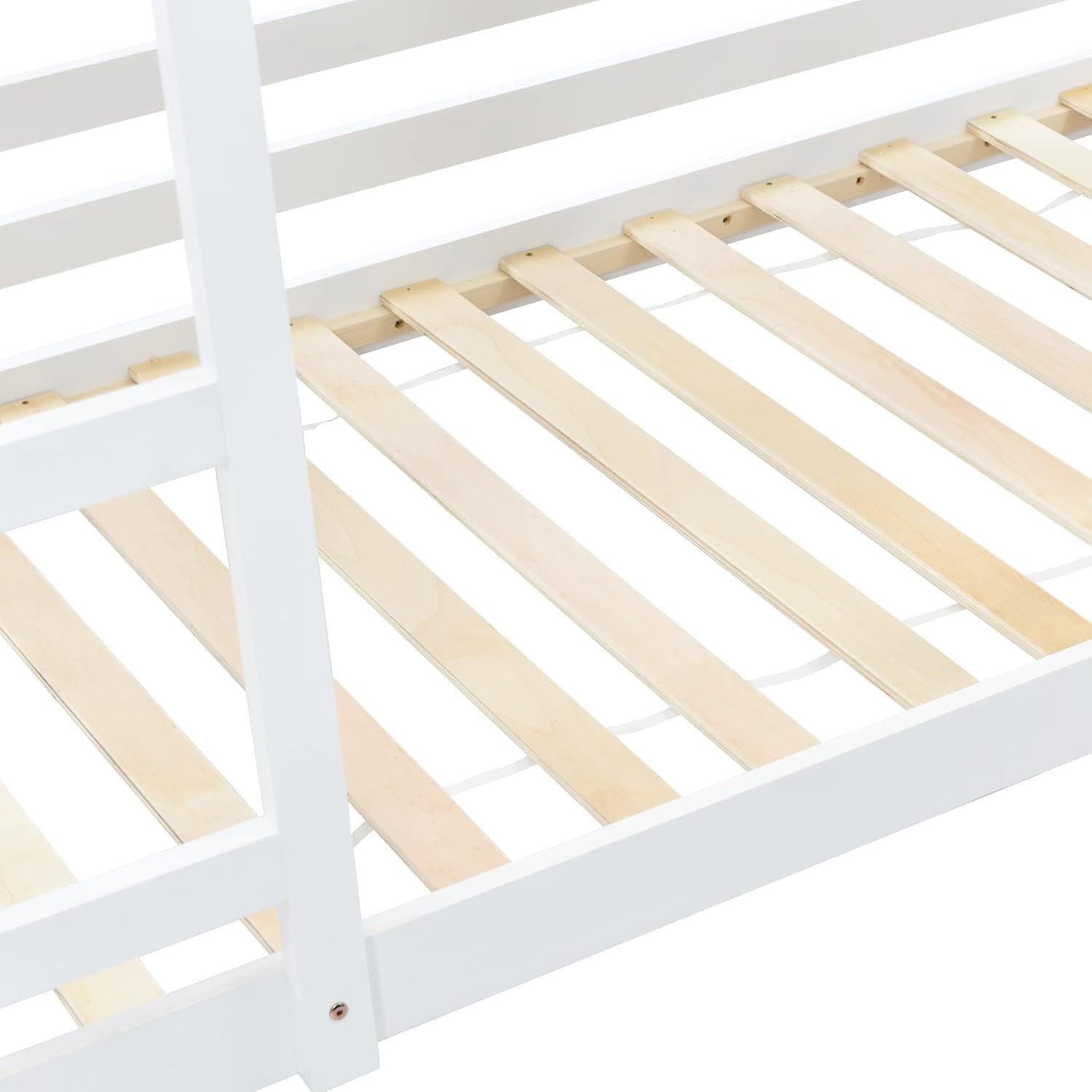 Castle Kids Bunk Bed with Ladder – Solid Wood Frame, 3FT Twin Sleeper