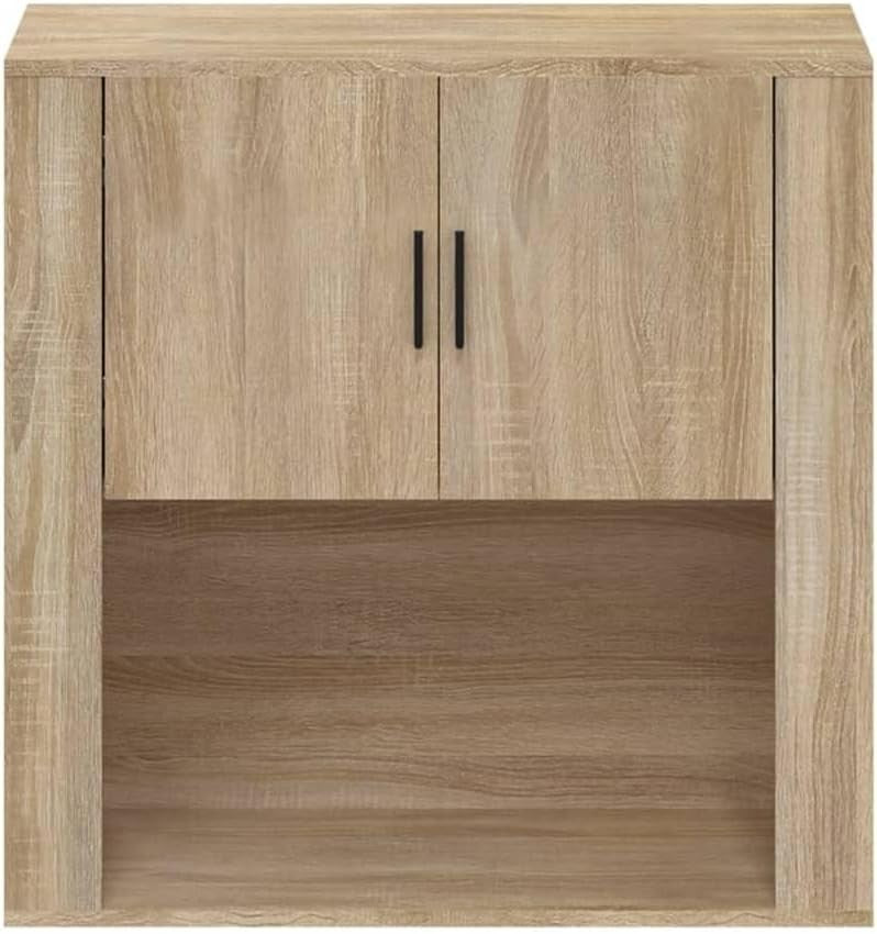 Wall-Mounted Living Room Cabinet with Storage & Organizer, 33x80x80cm Oak