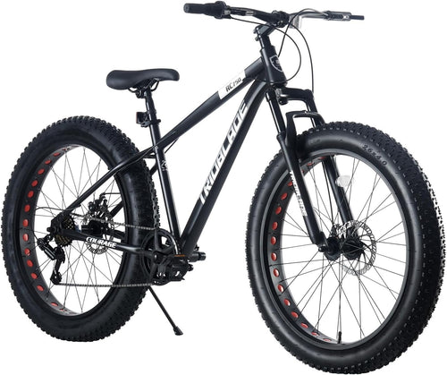 26" Fat Tire Mountain Bike 7-Speed Dual Disc Brake Front Suspension MTB