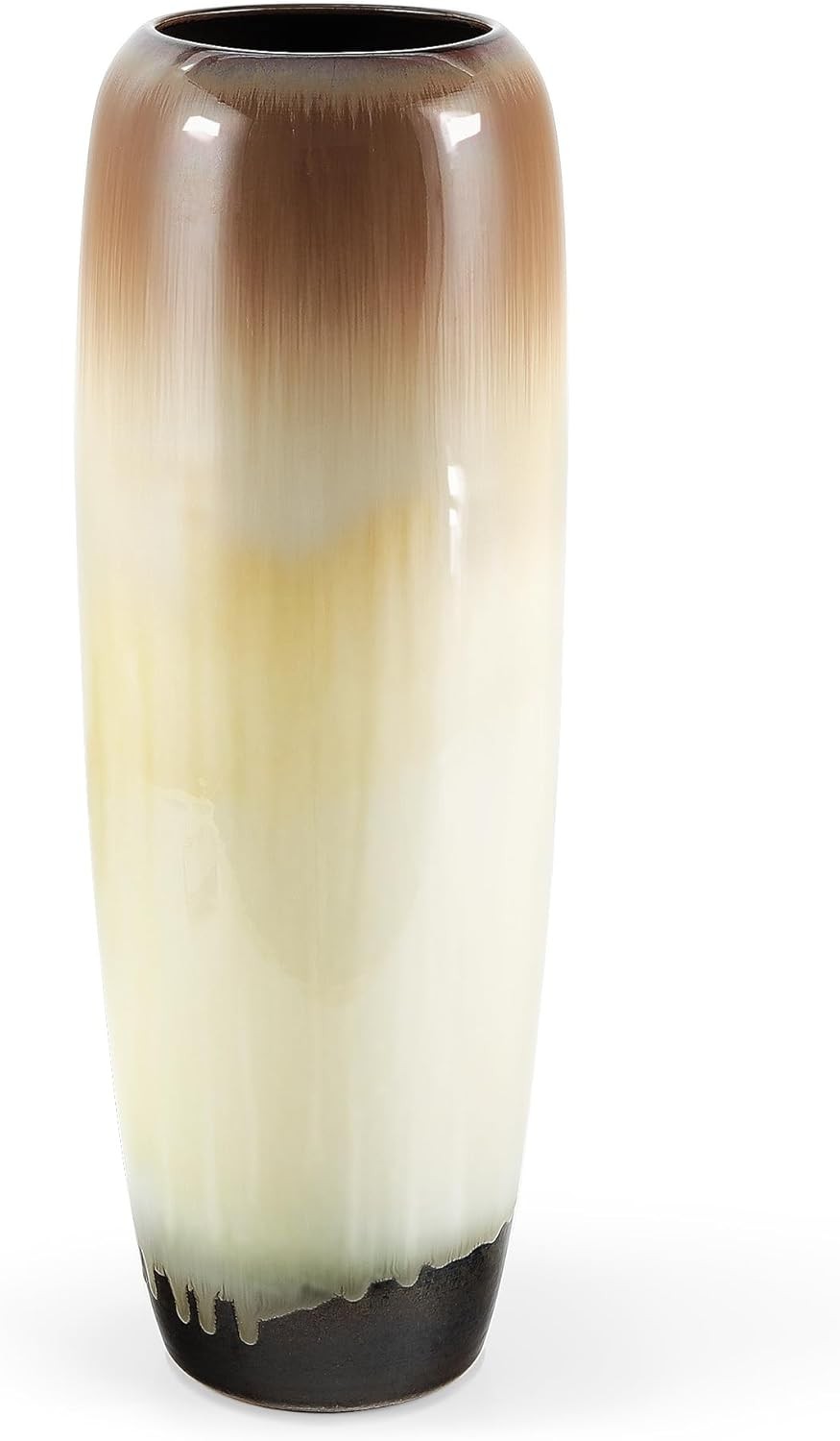Tall Ceramic Floor Vase 50cm Brown Pampas Grass Large Living Room Decor