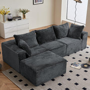 Modular 3/4 Seater Sofa Grey Corner Couch No Assembly, Memory Foam, 274cm
