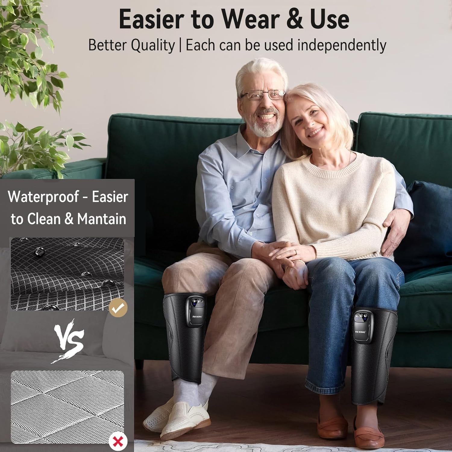 Rechargeable Calf & Leg Massager with Compression for Pain & Swelling Relief