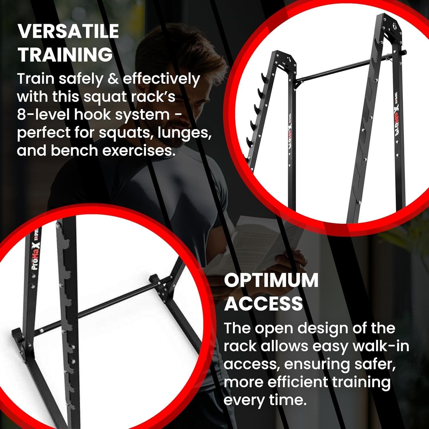 K-Sport Squat Stand & Power Station – Home Gym Barbell Rack 194cm