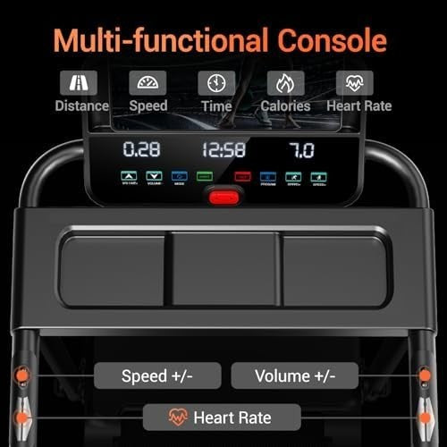 Foldable Home Treadmill 3.0HP 15% Incline 12KM/H Heart Rate Monitor