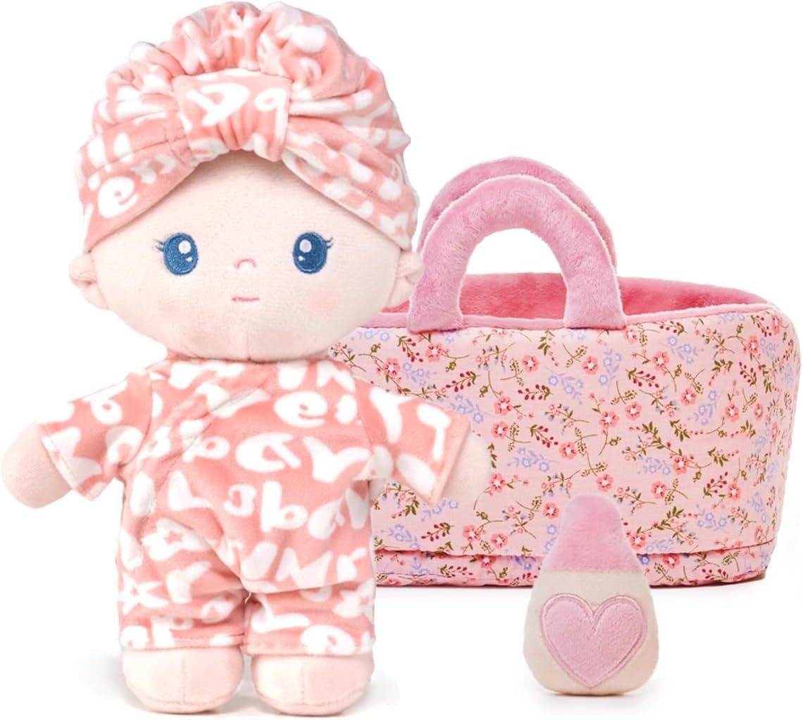 Soft Plush Baby Doll 9in First Cuddle Sleeping Rag Toy Gift Set