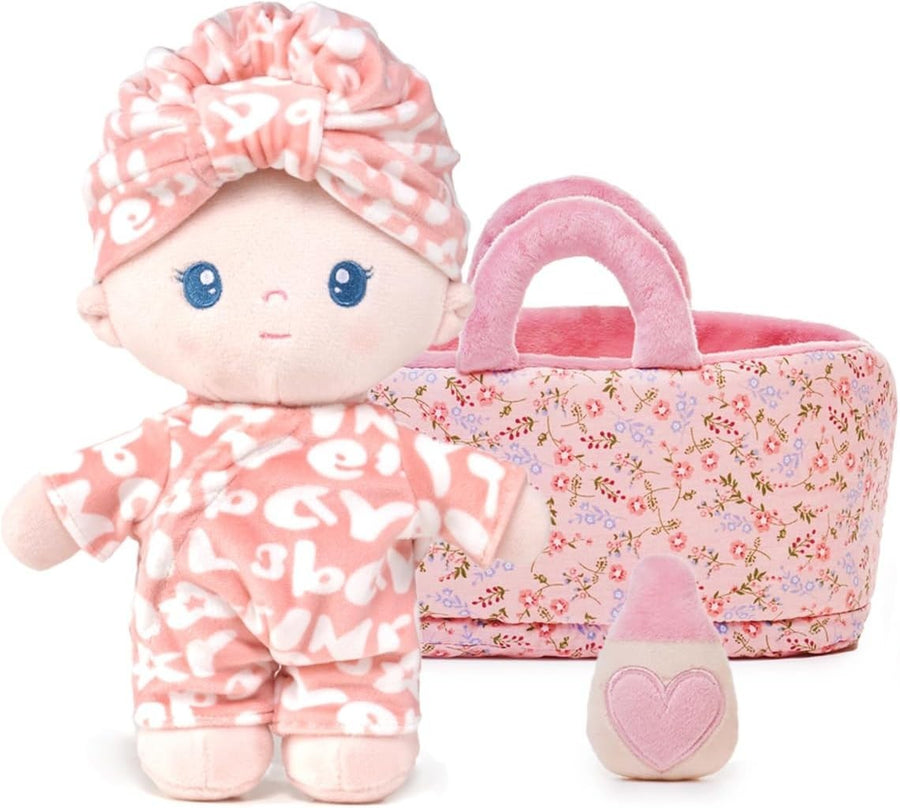 Soft Plush Baby Doll 9in First Cuddle Sleeping Rag Toy Gift Set