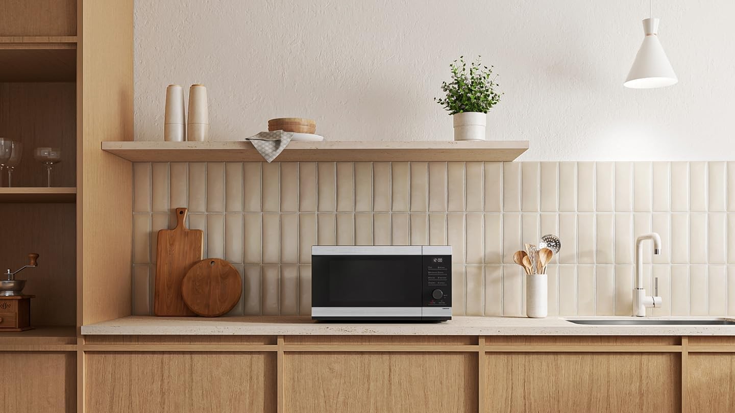 32L Microwave 1000W Stainless Steel Push Button Control