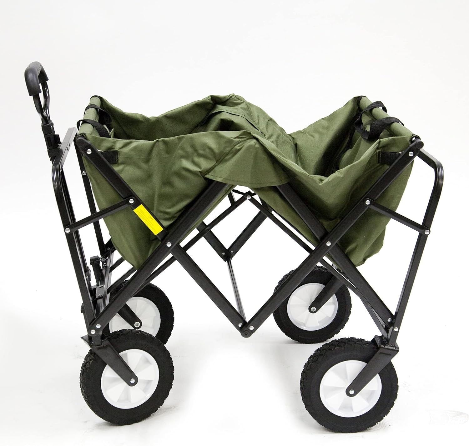 Folding Wagon Cart 150lb Load Heavy Duty Large Capacity Compact Green