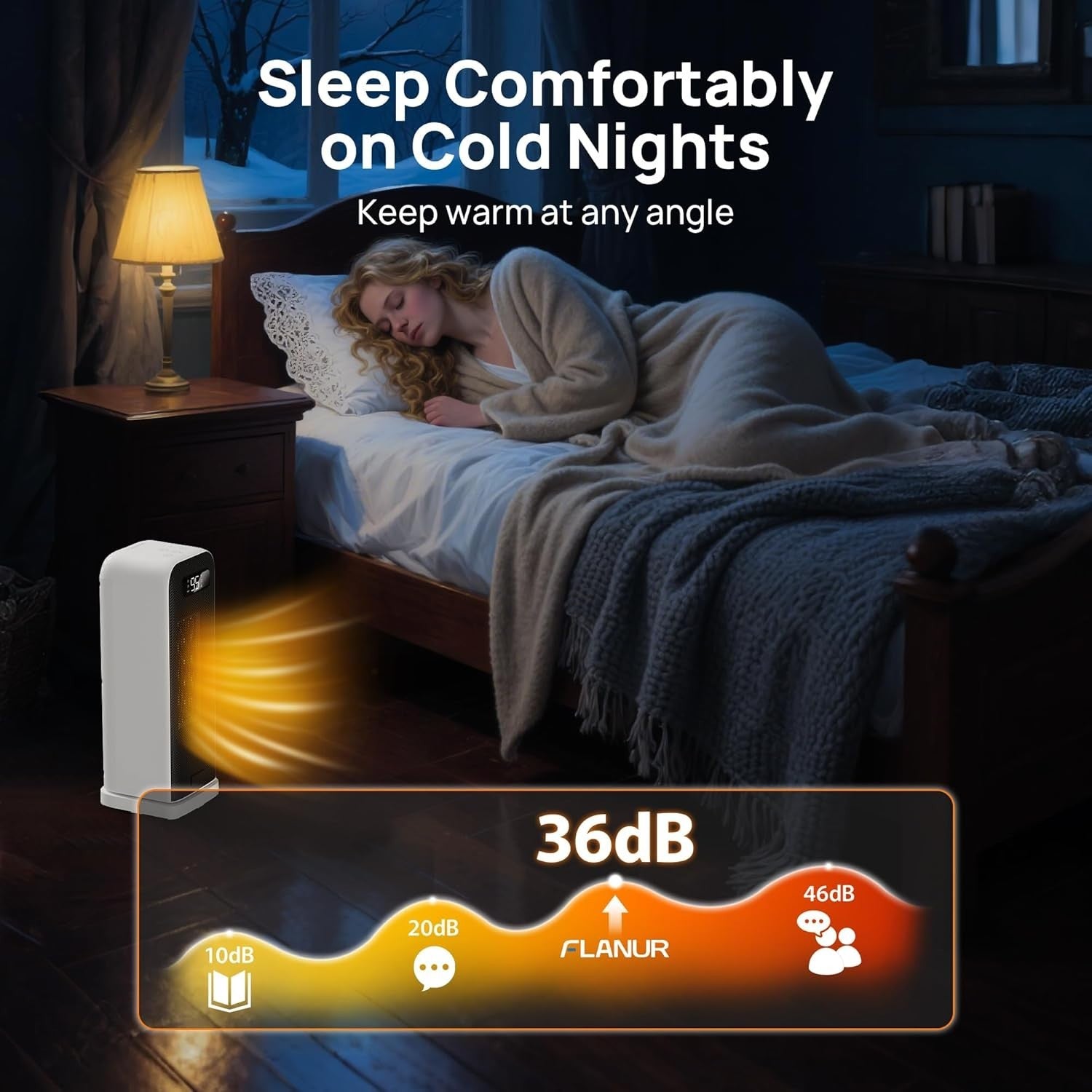 1500W Smart Tower Heater WiFi Voice Control Energy Efficient Heater