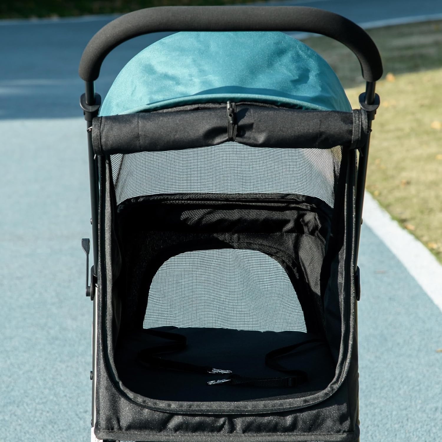 Dog Stroller with Rain Cover Folding Pet Pram 3 Wheel Travel Pushchair