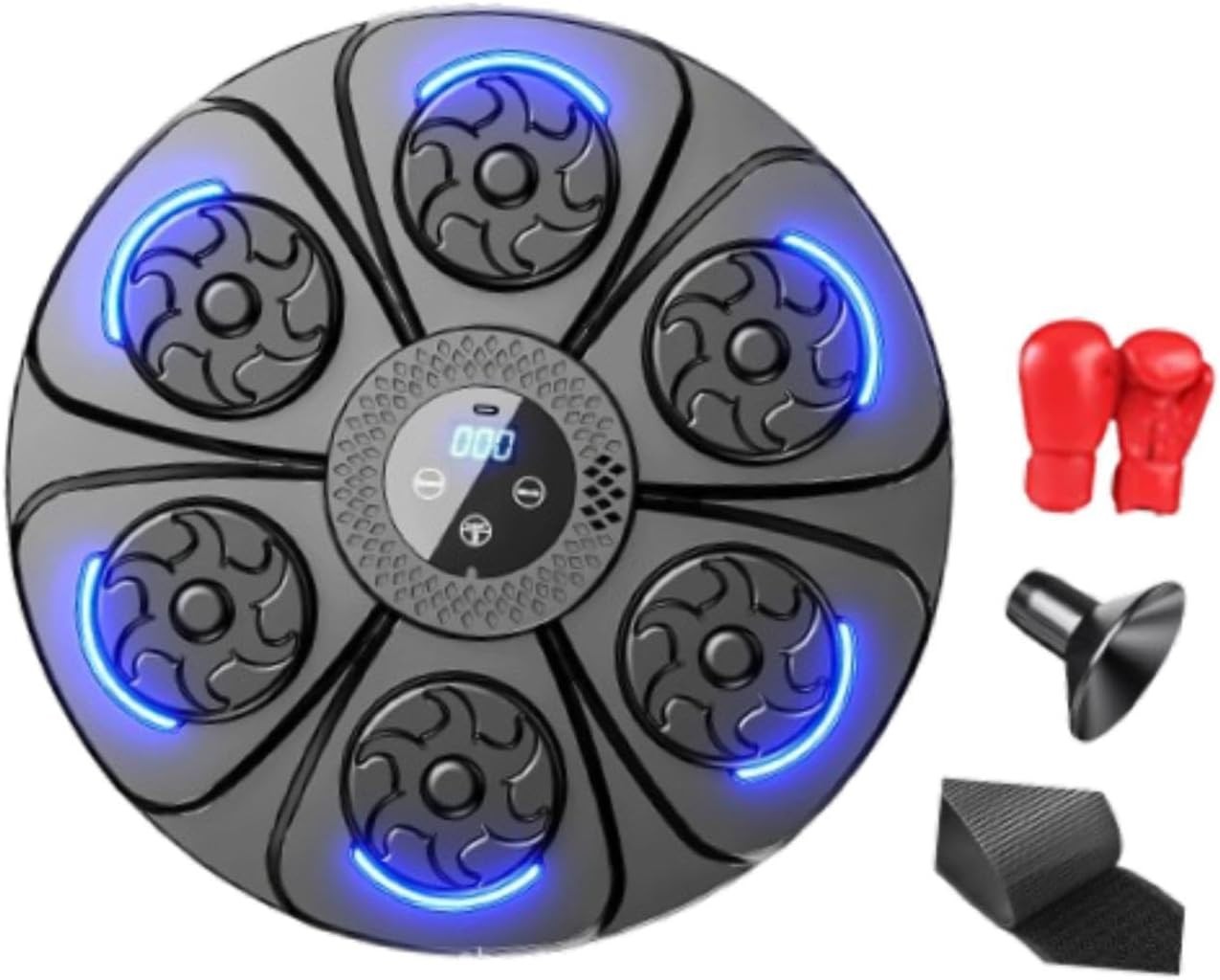 Music Boxing Machine Blue LED Punch Target Wall Mounted Training Pad Home Gym
