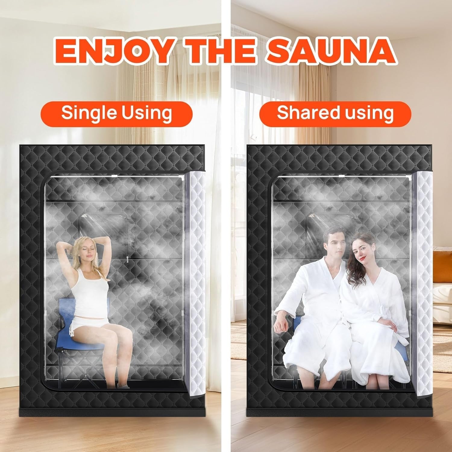 XL Portable Steam Sauna Tent 2-Person – Home Full Body Spa Box 71"