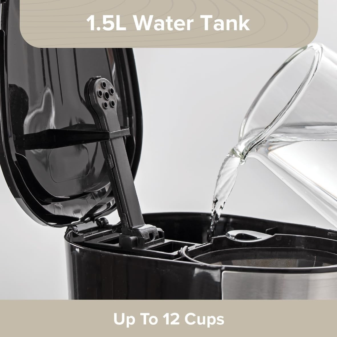Digital Filter Coffee Machine 1.5L 12 Cup Timer Keep-Warm Anti-Drip 900W