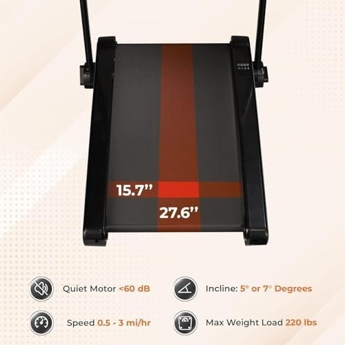 Compact Under Desk Walking Pad Mini Treadmill 2-Stage Incline