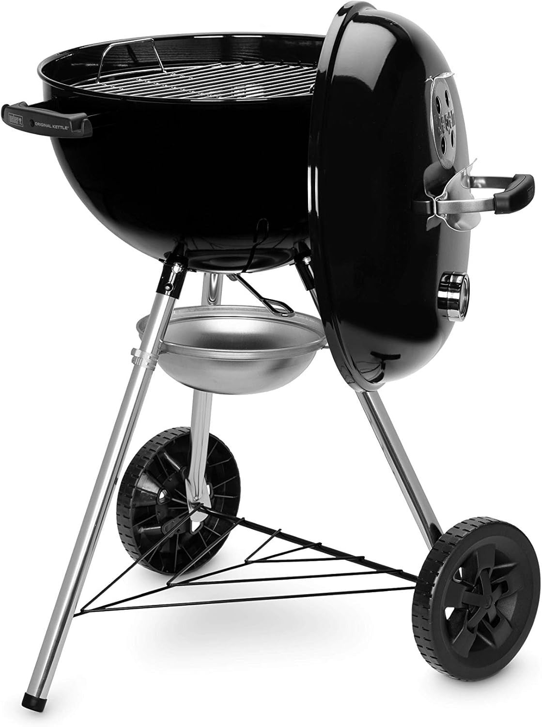 Charcoal BBQ Grill Set of 2 with Lid Thermometer & Wheels