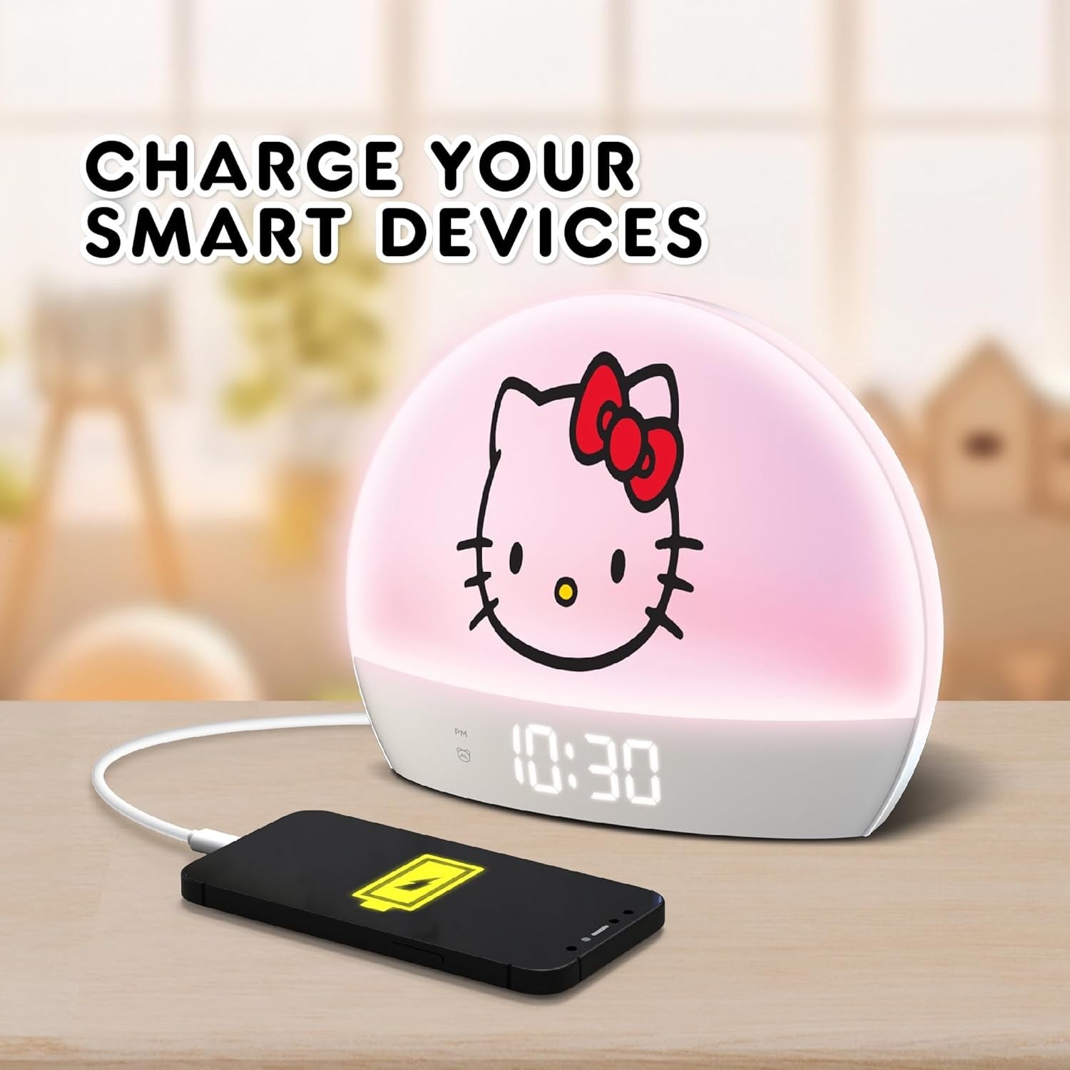 Sunrise Alarm Clock Kids Multicolor Night Light USB LED Snooze White