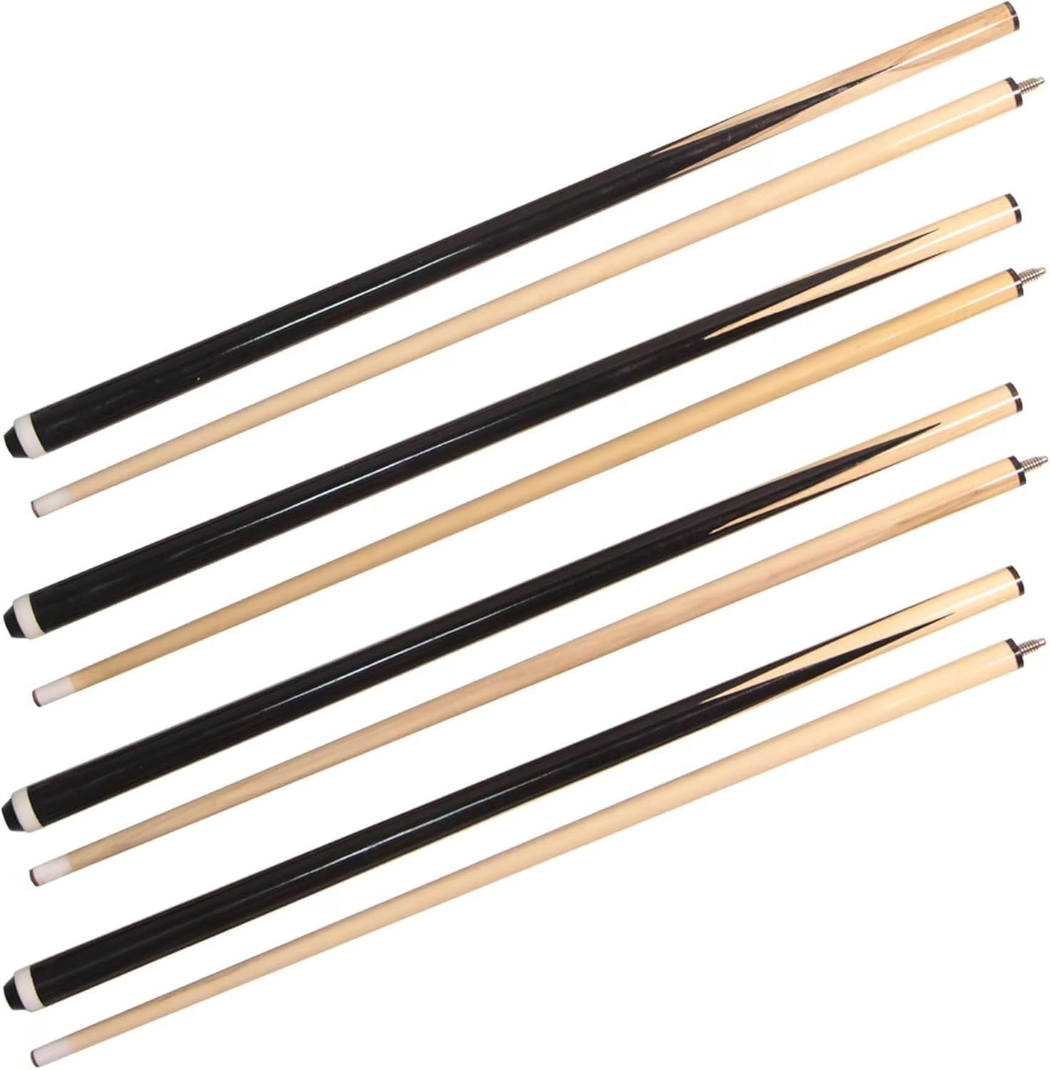 58" House Pool Cue Set 4 Pack Hardwood Billiard Sticks 13mm Tips