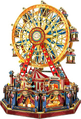 3D Wooden Ferris Wheel Puzzle DIY Carnival Model Kit Lights Music